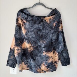 Umgee Tie Dye Dolman Sleeve Slouchy Off The Shoulder Top
